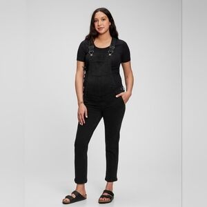 GAP Maternity Denim Bibbed Overalls Straight Ankle Black Wash Size XL NWT RT$100